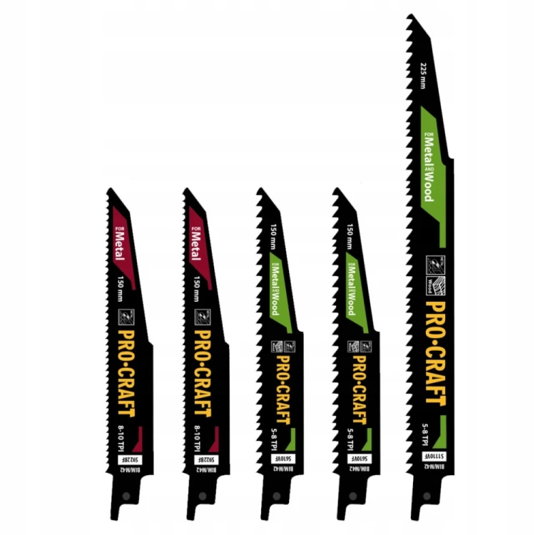 Procraft Sb5 Brzeszczoty Bim M42 Do Drewna Metalu 5 Szt