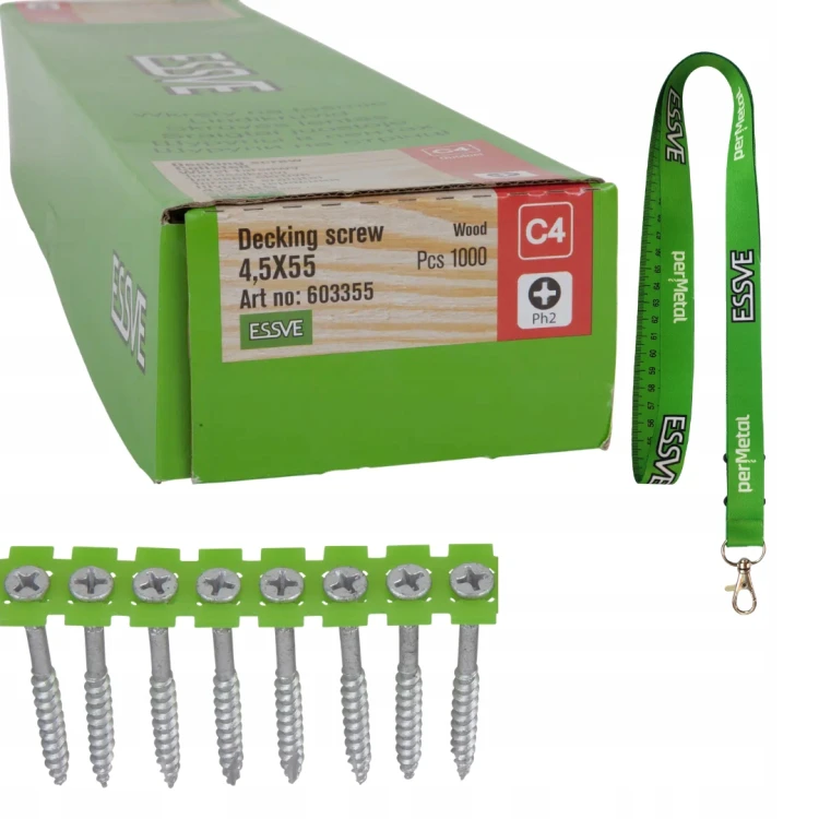 Essve Wkręty Tarasowe Na Taśmie 4,5x55 Corrseal 1000 Szt