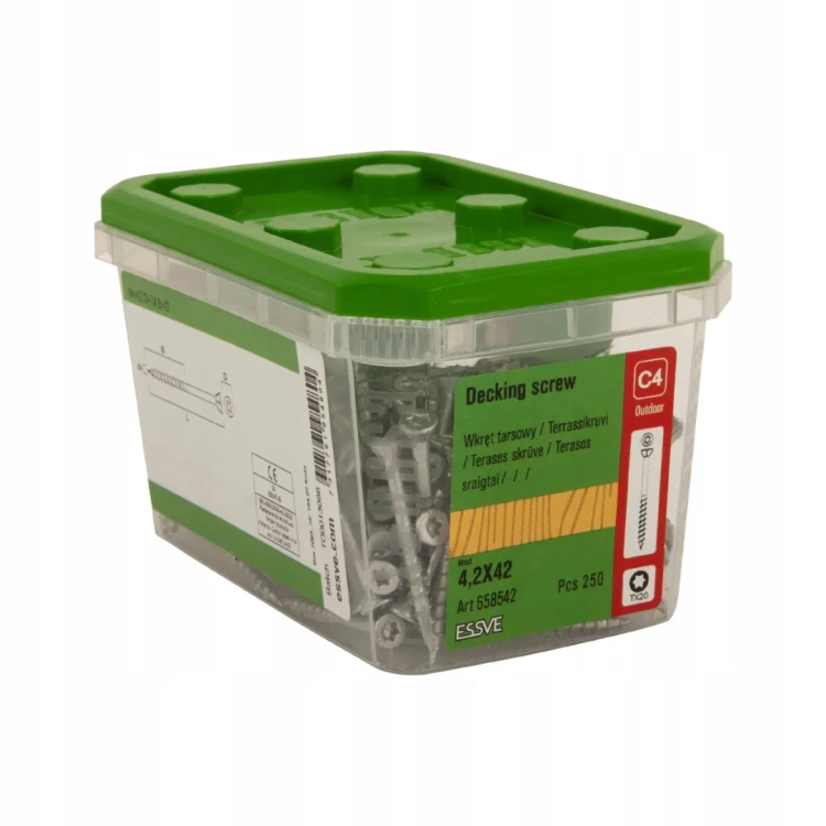 Essve 658542 Wkręt Tarasowy 4,2x42 C4 Corrseal Tx20 250 Szt