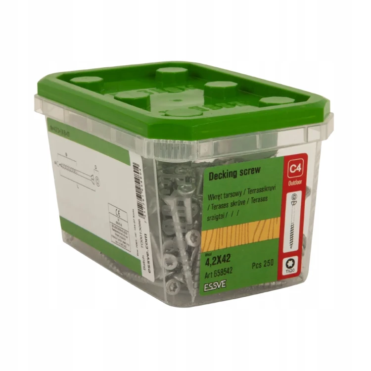Essve 658542 Wkręt Tarasowy 4,2x42 C4 Corrseal Tx20 250 Szt