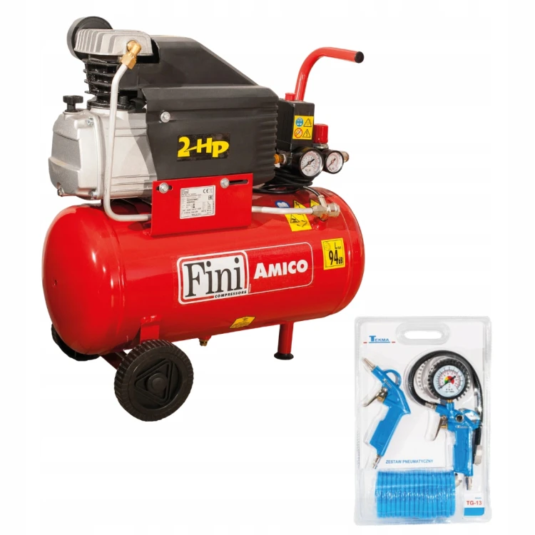 Fini Amico 25/2400 Kompresor Olejowy 24l 8 Bar + Zestaw Pneumatyczny