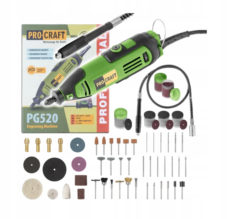 Procraft Pg520 Mini Szlifierka Grawerka Precyzyjna 180w 32000 Obr/Min