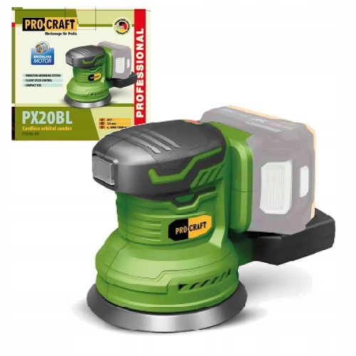 Procraft Px20blbb Szlifierka Mimośrodowa Akumulatorowa Bezszczotkowa 125mm
