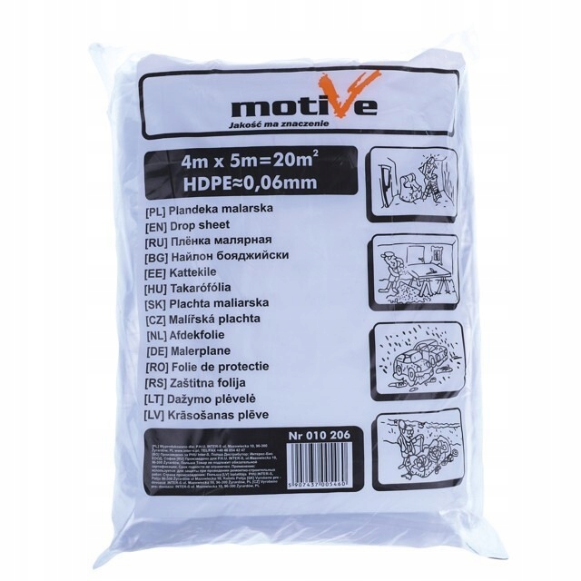 Motive Folia Malarska Extra Mocna 4x5m 60 Mikron Gat.1