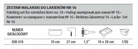 Motive Zestaw Malarski Do Lakierów Nr 16 Wałek Pędzel Kuweta