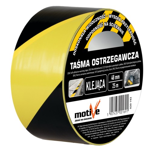 Motive Taśma Ostrzegawcza Żółto-czarna 48mm 25m