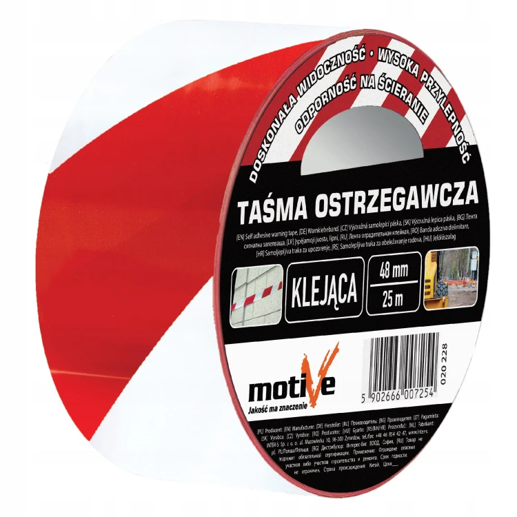Motive Taśma Ostrzegawcza Biało-czerwona 48mm 25m
