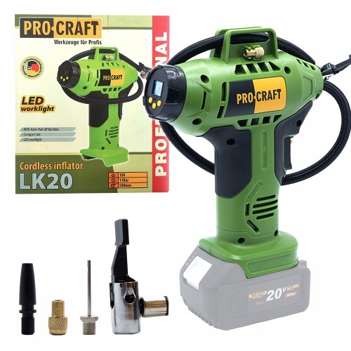 Procraft Lk20 Kompresor Akumulatorowy 20v LCD 11ATM
