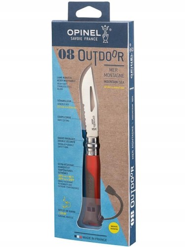 Opinel 08 Nóż Turystyczny Składany Stal Inox Outdoor Gwizdek 110db