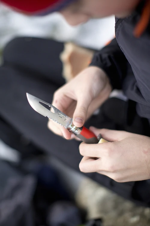 Opinel 08 Nóż Turystyczny Składany Stal Inox Outdoor Gwizdek 110db