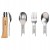 Opinel 08 Zestaw Piknikowy Picnic Plus Nóż Sztućce Inox Drewno Bukowe