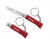 Opinel 04 Nóż Brelok Składany Stal Inox Czerwony Drewno Grabu