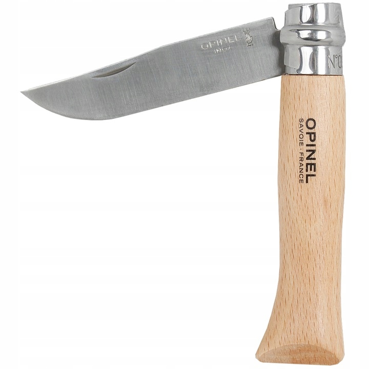 Opinel 08 Nóż Turystyczny Składany Stal Inox Natural Drewno Bukowe