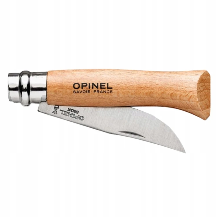 Opinel 08 Nóż Turystyczny Składany Stal Inox Natural Drewno Bukowe