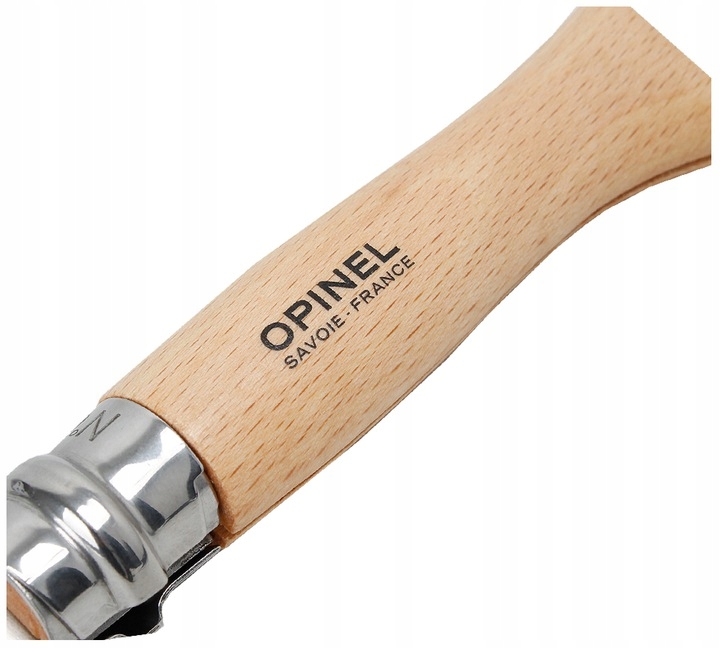 Opinel 08 Nóż Turystyczny Składany Stal Inox Natural Drewno Bukowe