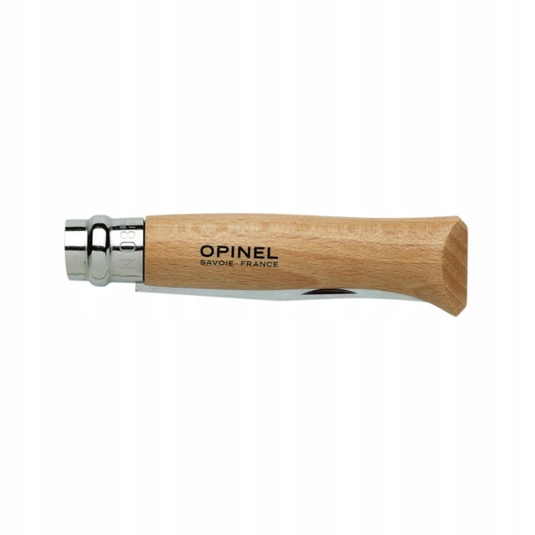 Opinel 08 Nóż Turystyczny Składany Stal Inox Natural Drewno Bukowe