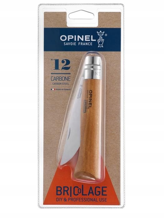 Opinel 12 Nóż Turystyczny Składany Stal Carbon Xc90 Natural Drewno Bukowe