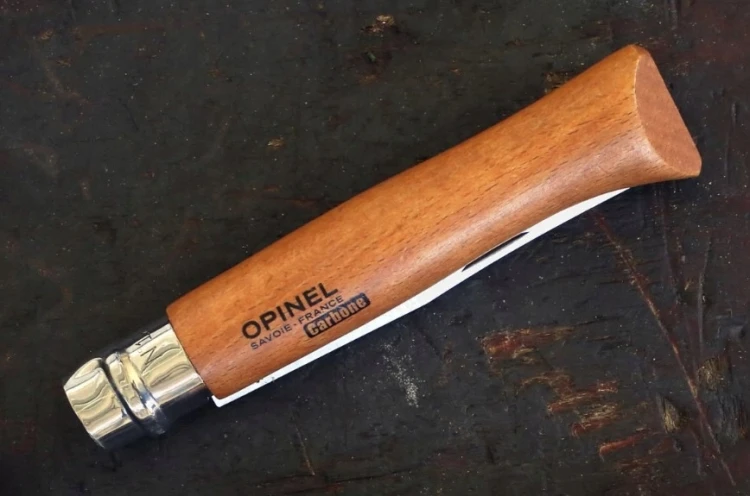 Opinel 12 Nóż Turystyczny Składany Stal Carbon Xc90 Natural Drewno Bukowe