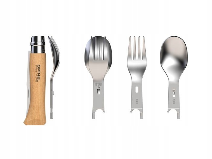 Opinel No.08 Nomad Picnic Z Nożem Blister Niezbędnik Sztućce Turystyczne
