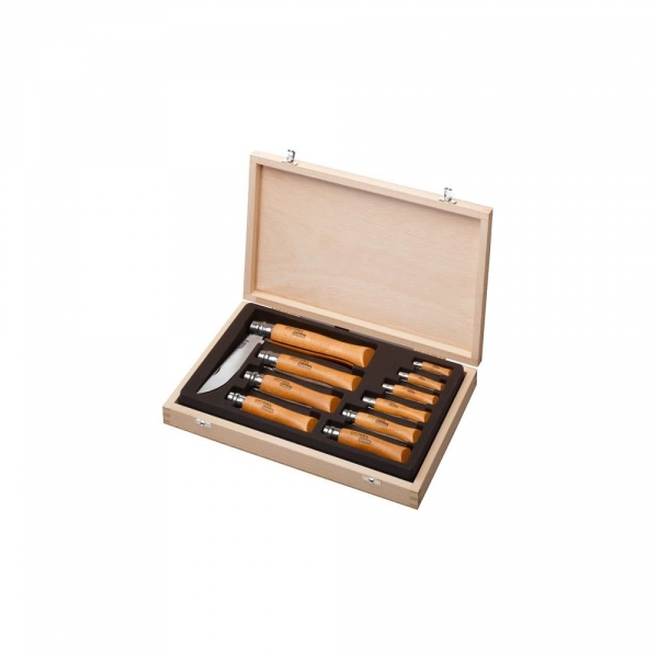Opinel Carbon No 02-12 Zestaw Noży Skrzynia