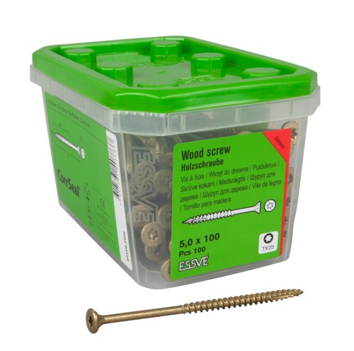 Zestaw wkrętów do drewna  essve 5,0 x 100 mm 100szt corrseal
