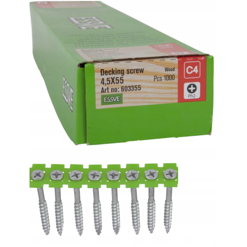 Essve Wkręty Tarasowe Na Taśmie 4,5x55 Corrseal 1000 Szt