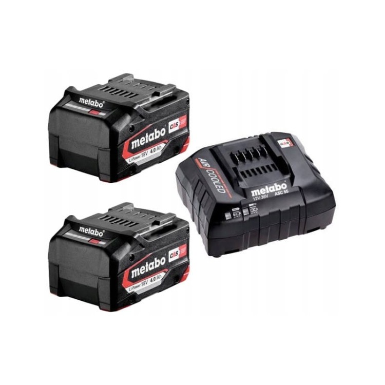 Metabo Zestaw Zasilający 2x Akumulator 4ah 18v Lipower +ładowarka Asc55 Cas