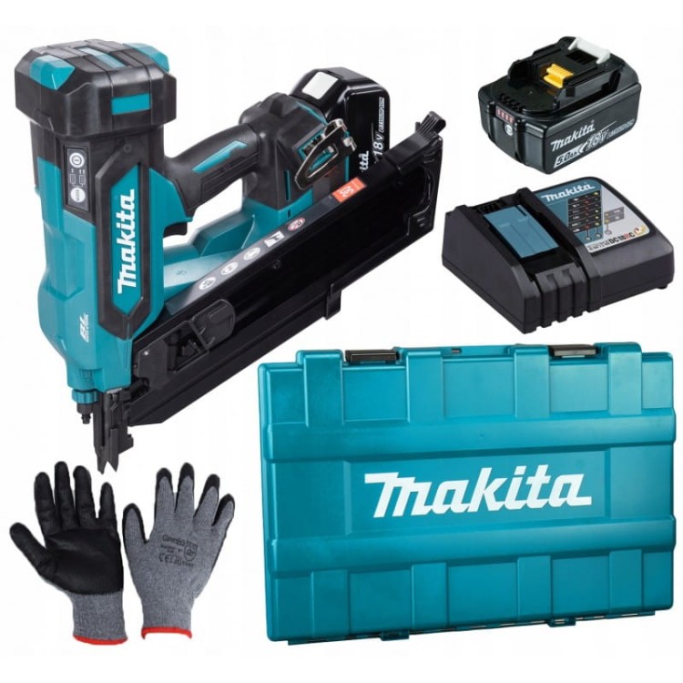 Makita Dbn900rte Gwoździarka Akumulatorowa 2x5ah Do 90mm Bl Lxt 18v