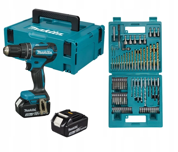 Makita Dhp485fjx1 Wiertarko-wkrętarka Udarowa 18v 50nm 2x3ah Makpac