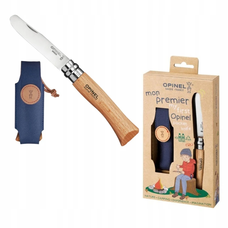 Opinel 002400 Nóż My First 75mm Virobloc Z Etui Zestaw Prezentowy