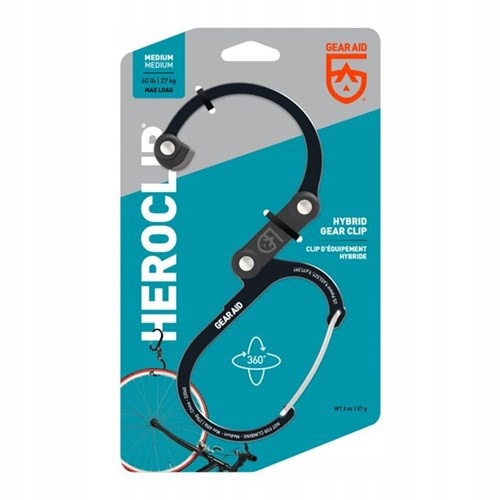 Gear Aid Heroclip Medium Karabińczyk Hak Obrotowy 360° Czarny 27kg