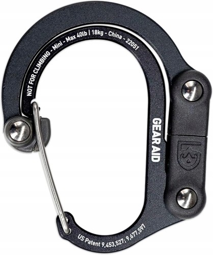Gear Aid Heroclip Medium Karabińczyk Hak Obrotowy 360° Czarny 27kg