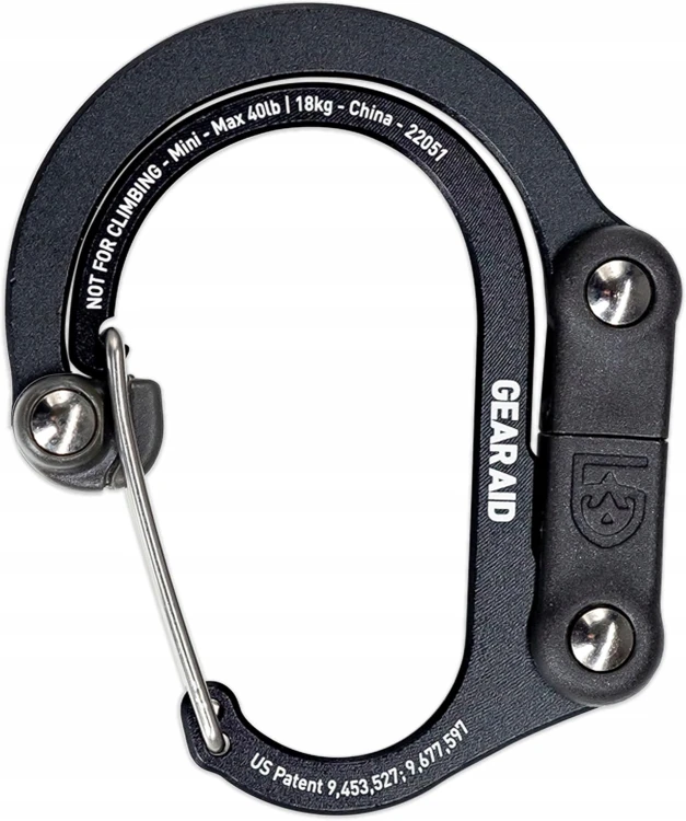 Gear Aid Heroclip Medium Karabińczyk Hak Obrotowy 360° Czarny 27kg