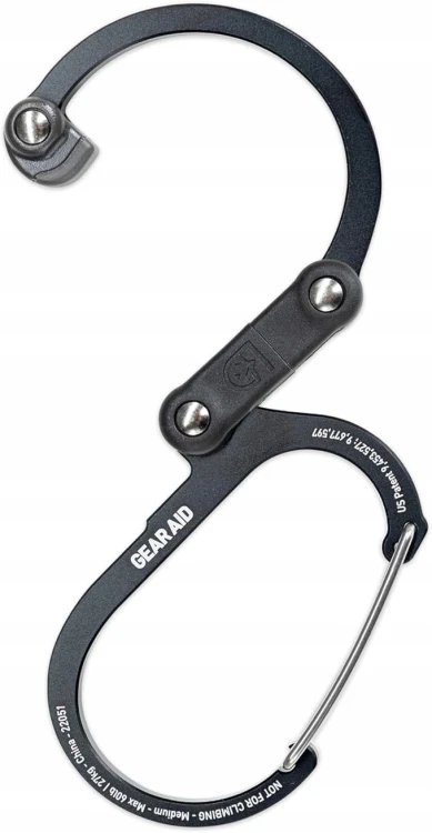 Gear Aid Heroclip Medium Karabińczyk Hak Obrotowy 360° Czarny 27kg