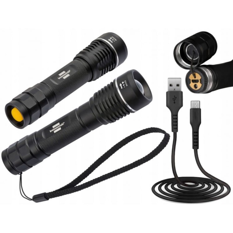Brennenstuhl tl600af latarka led cree-led akumulator 630lm ip67 175m metal usb