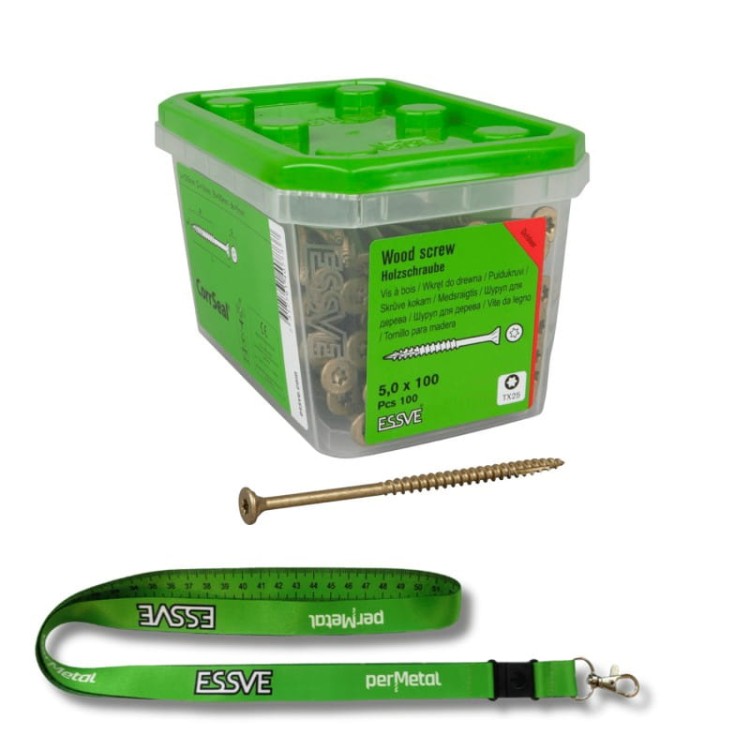 Zestaw wkrętów do drewna  essve 5,0 x 100 mm 100szt corrseal
