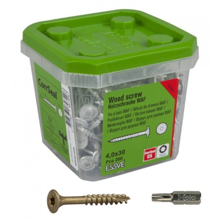Wkręt do drewna Corrseal ESSDRIVE ESSVE 4,0 x 30 mm zestaw 200szt