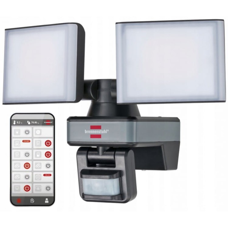 Brennenstuhl wfd 3050p lampa led 2x reflektor zewnętrzny reg. Led czujnik ruchu wifi