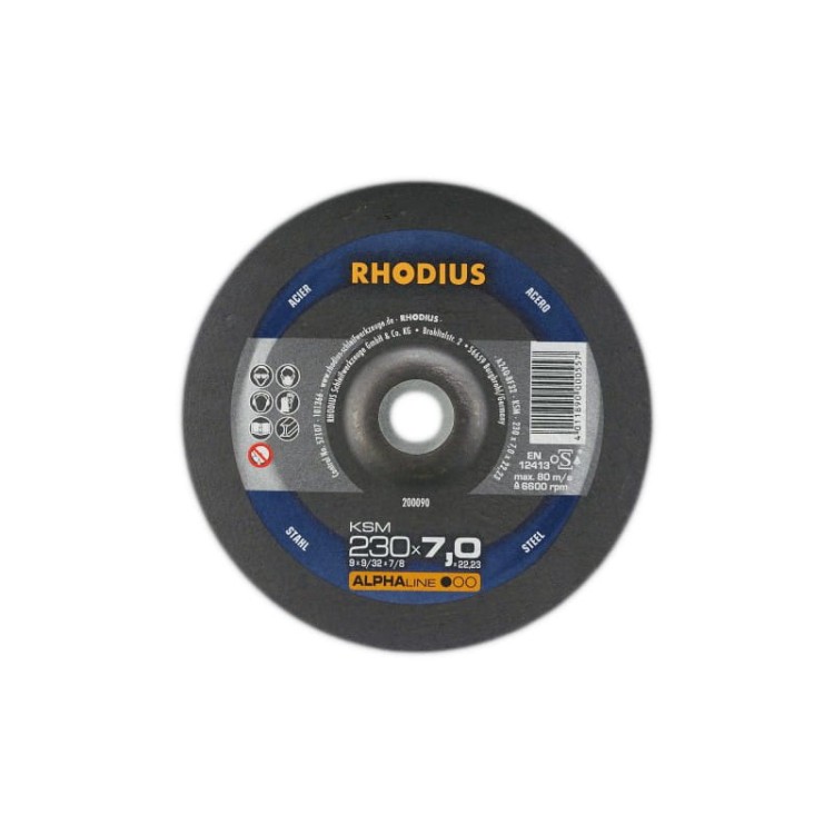 Rhodius 200090 tarcza do szlifowania metalu 230x7x22,23mm f27 alpha