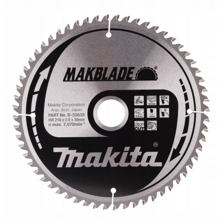 Makita B-32839 Tarcza Tnąca Makblade 216x30mm 60z Drewno