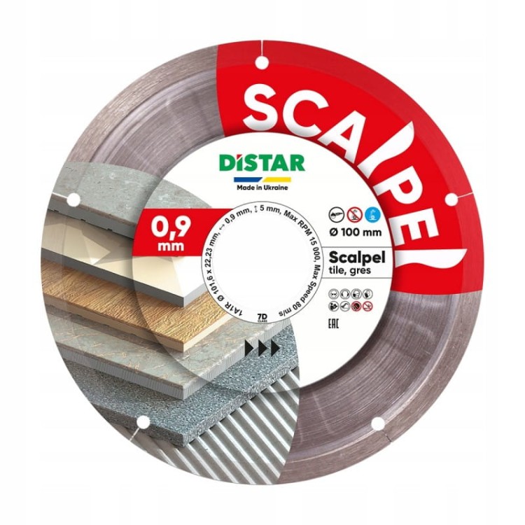 Distar Tarcza Diamentowa Scalpel 101,6x0,9x5x22,23  Gres i Ceramika Na Sucho/ Mokro
