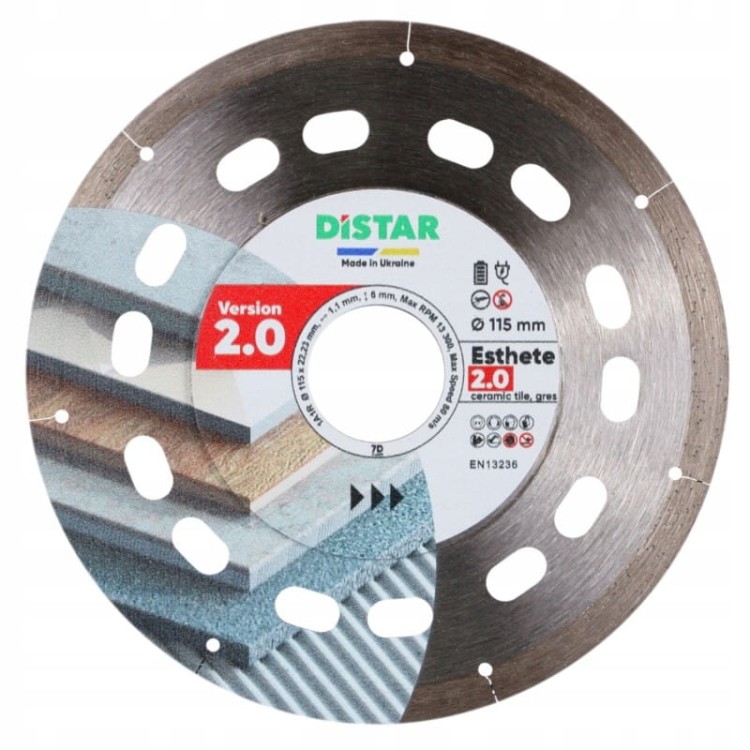 Distar Tarcza Diamentowa Esthete 2.0 115x1,1x6x22, Do Ceramiki I Gresu