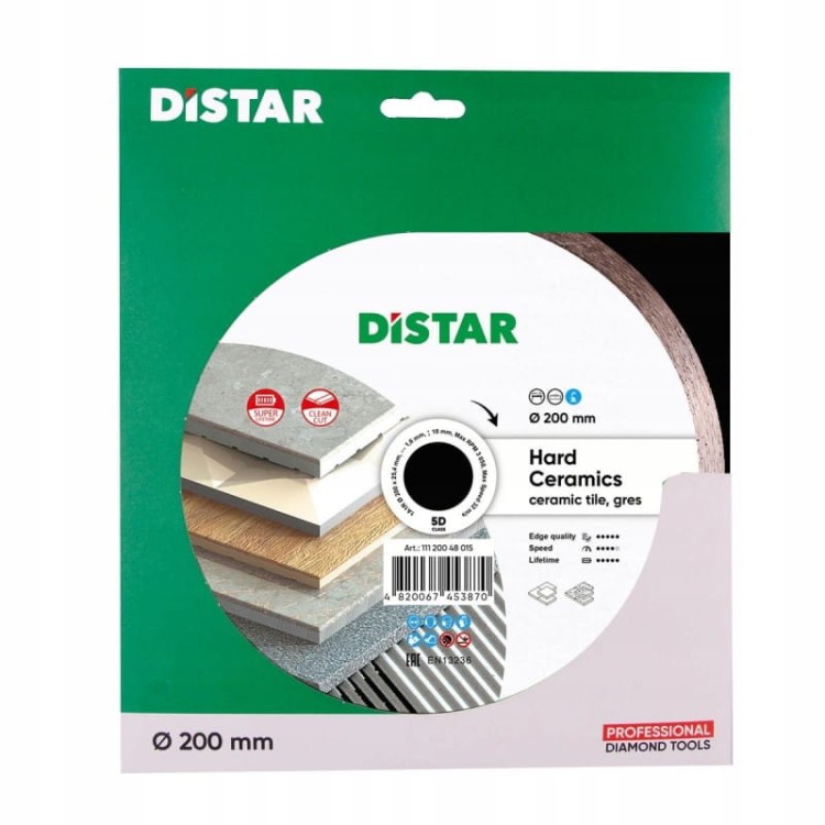 Distar Tarcza Diamentowa Hard Ceramics Do Ceramiki 200x1,6x10