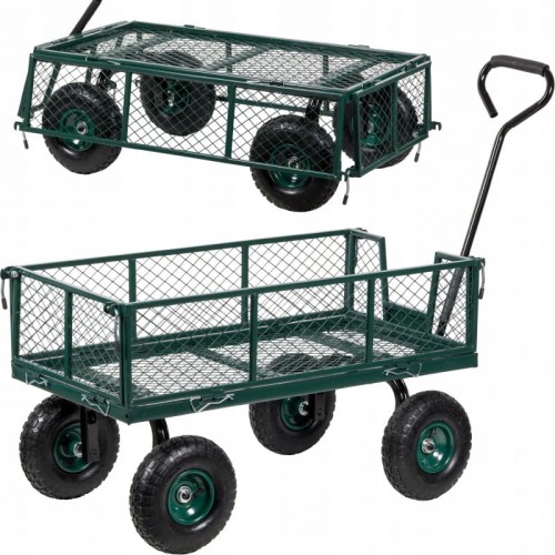 Wózek ogrodowy transportowy rozkładane burty STALOWY 250kg przyczepka DOOC