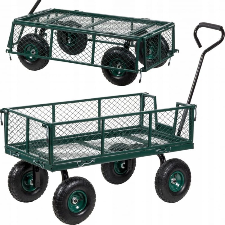 Wózek ogrodowy transportowy rozkładane burty STALOWY 250kg przyczepka DOOC