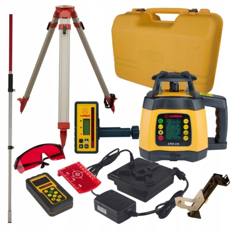 Niwelator Laserowy Lamigo Spin 235 + Walizka + Statyw + Łata , Zestaw