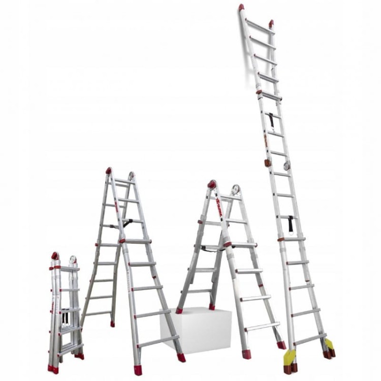 Drabina  aluminiowa drabina teleskopowa faraone teles.T4s  ze stabilizatorami 8+8 stopni 150kg