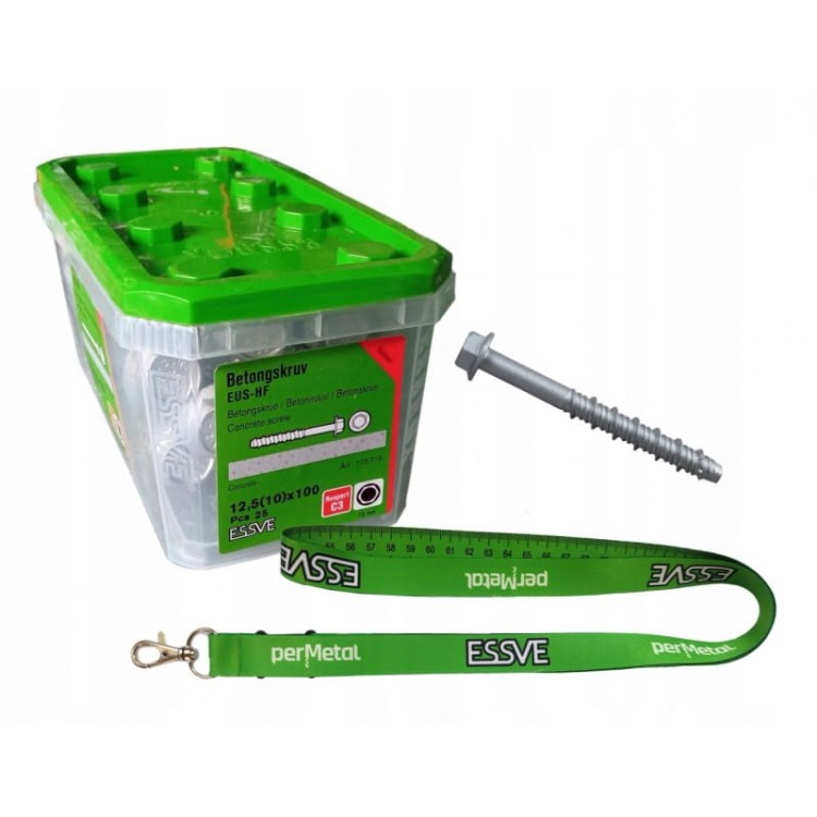 Essve Wkręty 12,5(10)x100 Eus Do Betonu Hex 25szt