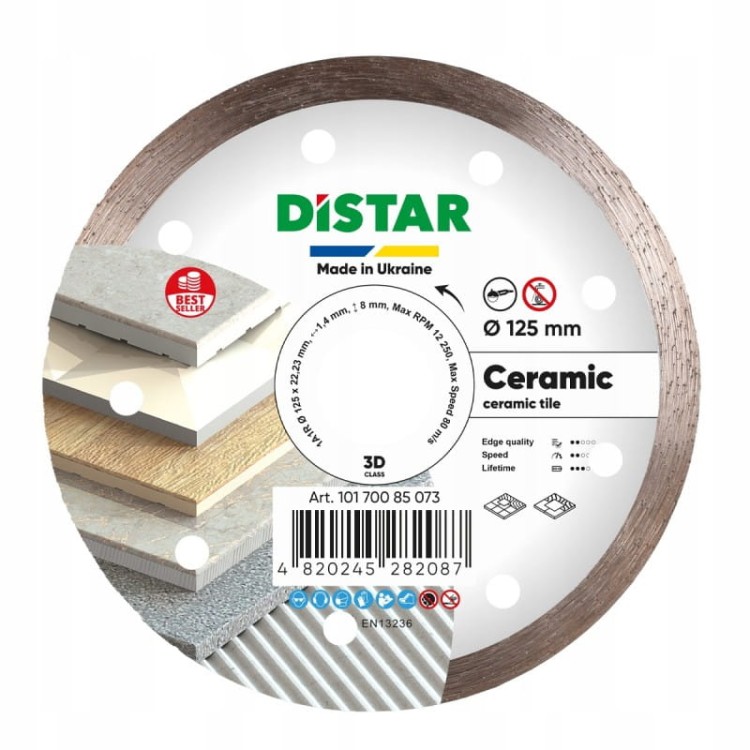 Distar Tarcza Diamentowa Ceramic Do Ceramiki I Gresu 125x1,4x8x22,23