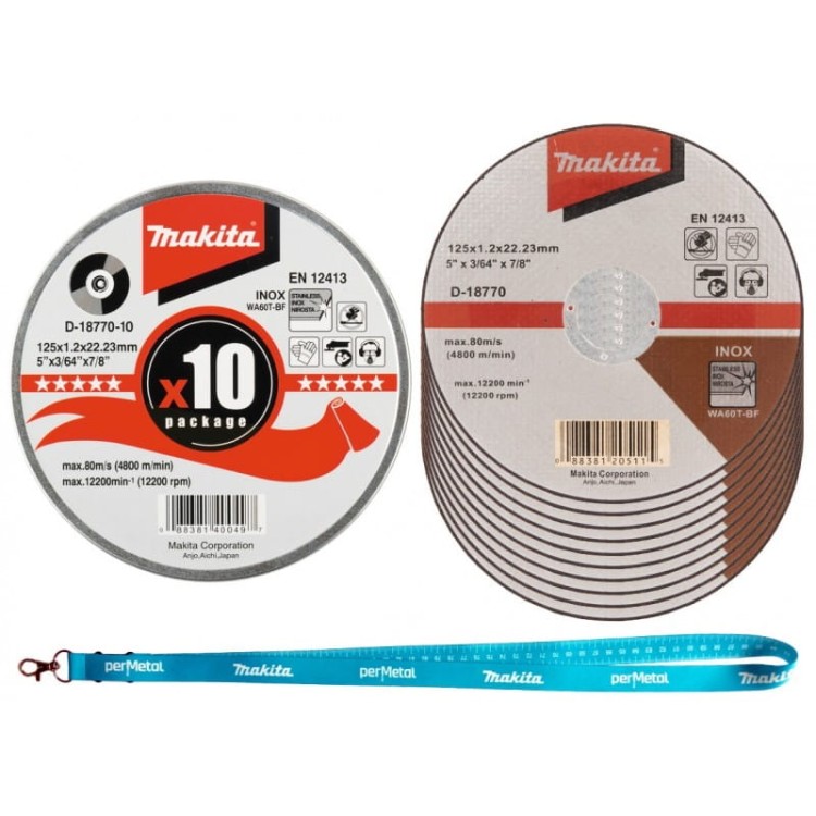Makita D-18770-10 Tarcza tnąca do metalu inox 125x1.2mm 10szt